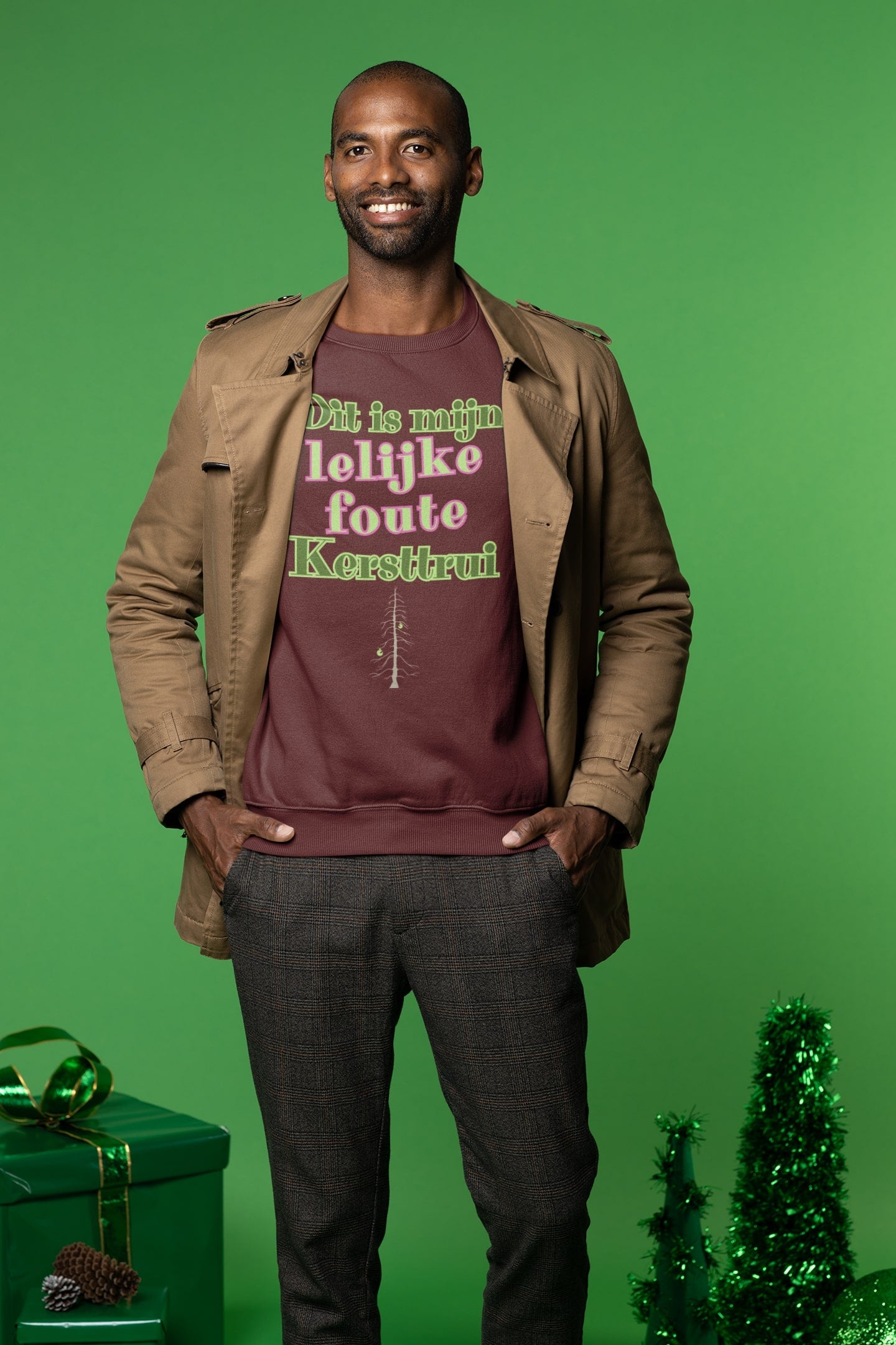 Fanient Ugly trui pullover kersttrui 3D-patroon ronde hals Fanient Ugly trui pullover kersttrui 3D-patroon ronde hals