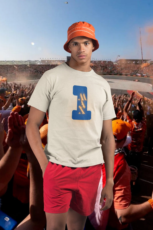 Max Verstappen No. 1 shirt, biologisch katoen - Kleur: Natural Raw