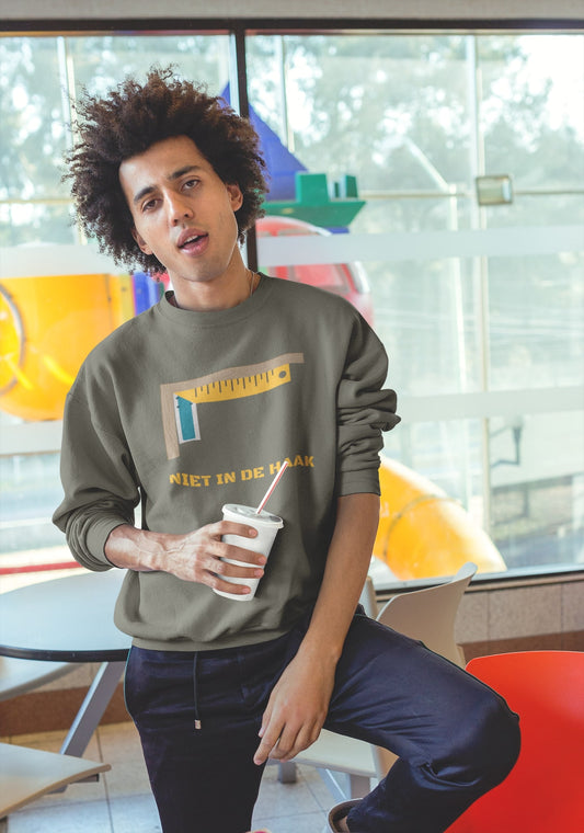 Sweater die "niet in de haak is", maar wél van 100% biologisch katoen. Kleur: Khaki