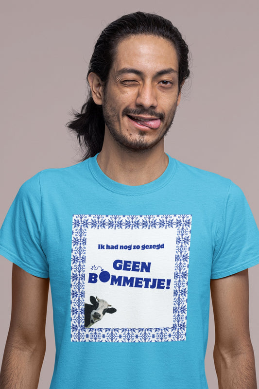 De beroemde quote uit de geweldige Melkunie reclame met de koeien uit de jaren '90. T-shirt van 100% biologisch katoen. Kleur: Aqua Blue