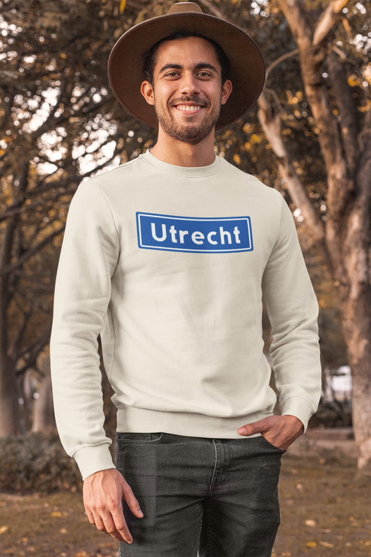 Plaatsnaambord Sweater - Vul zelf de plaatsnaam in - Kleur: Natural Raw