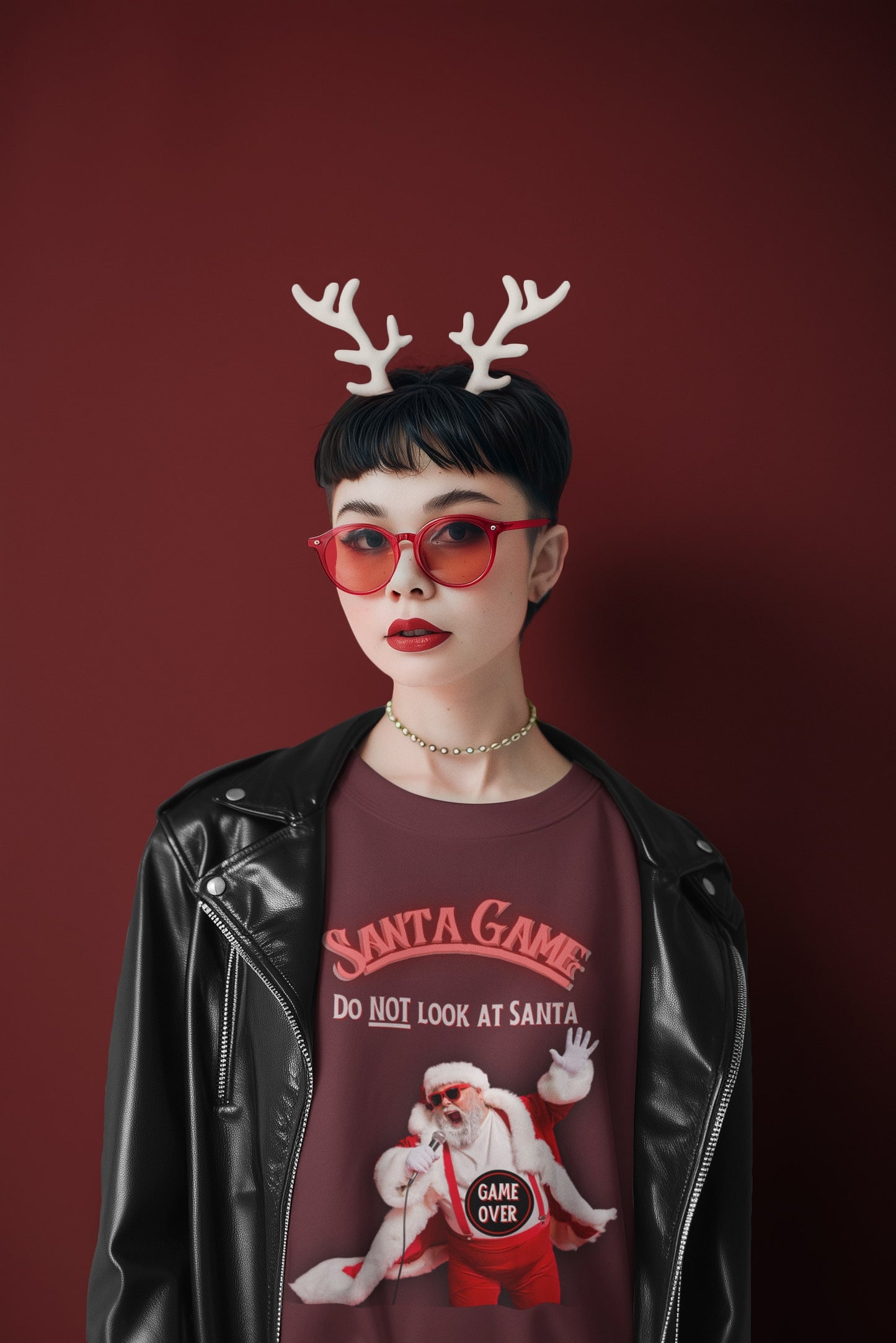 Santa Game Kersttrui van 85% biologisch katoen en 15% gerecycled polyester - Kleur: Burgundy