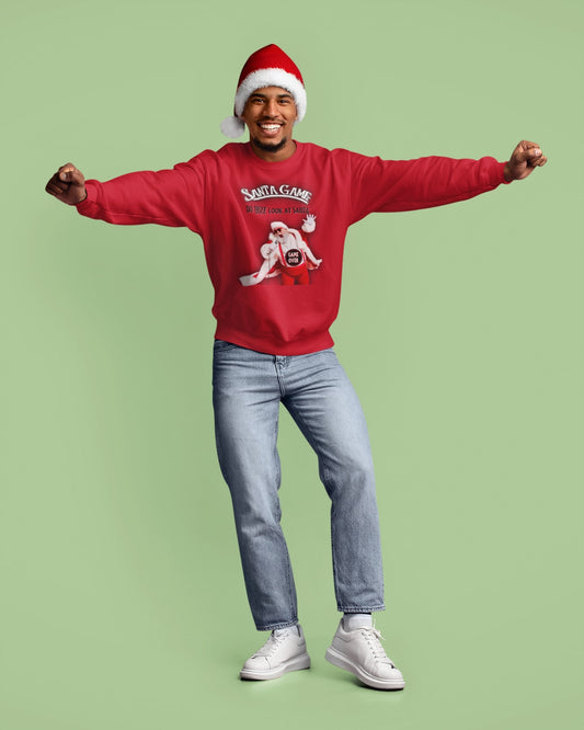 Santa Game Kersttrui van 85% biologisch katoen en 15% gerecycled polyester - Kleur: Red