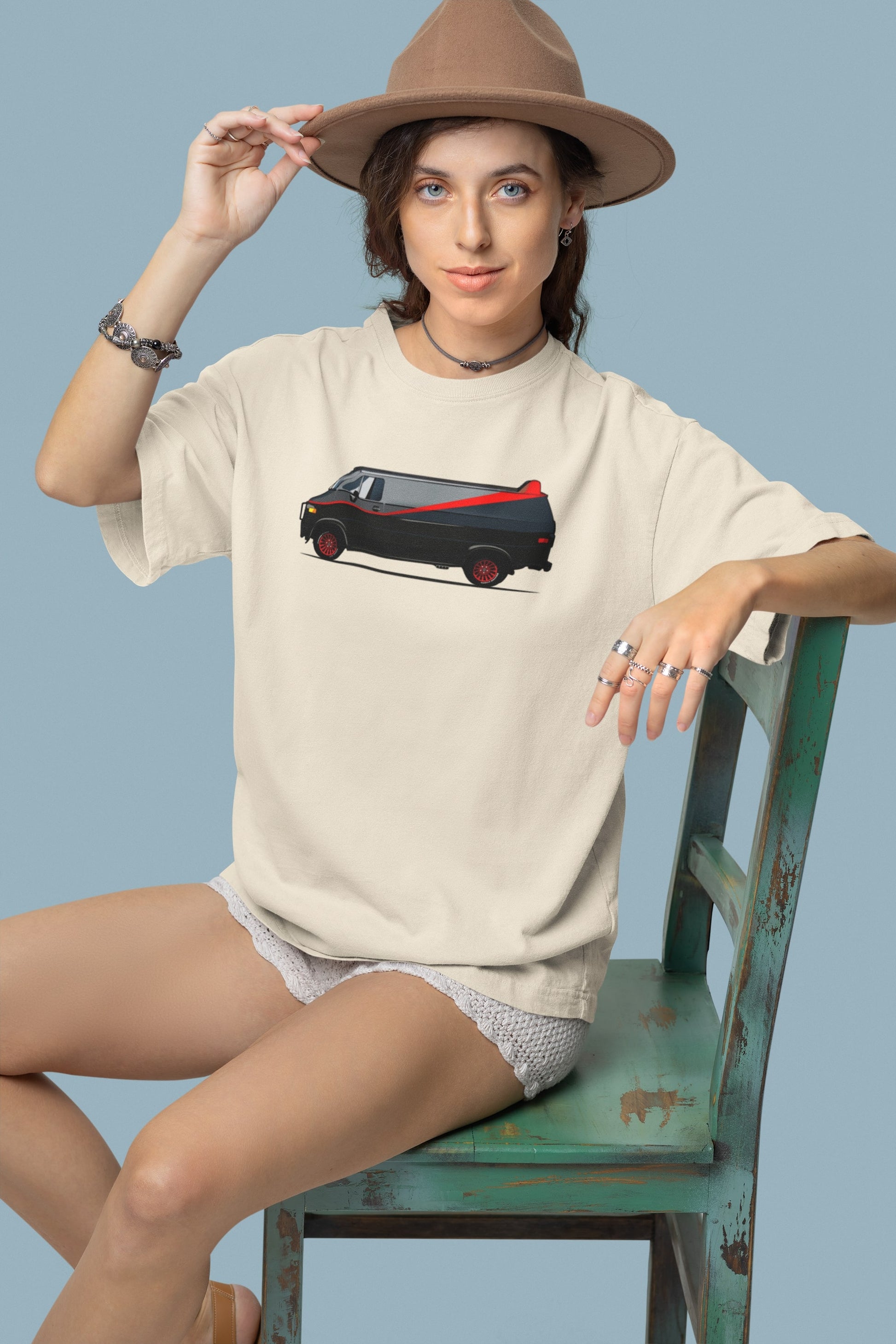 You fool! Beroemde GMC busje van BA Baracus uit The A-Team. 100% biologisch katoen - Kleur: Natural Raw