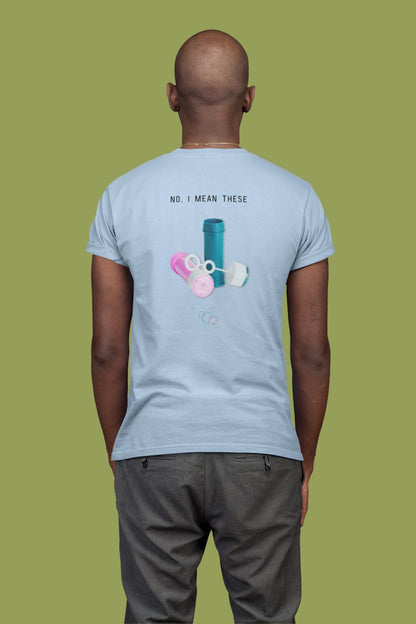 Bubbels of bellenblazen. Maak mensen aan het lachen door jeugdsentiment en herkenning. Eco-friendly biologisch katoen. Kleur: Blue Soul