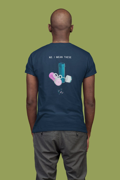 Bubbels of bellenblazen. Maak mensen aan het lachen door jeugdsentiment en herkenning. Eco-friendly biologisch katoen. Kleur: French Navy