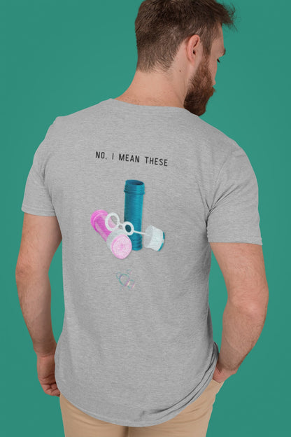 Bubbels of bellenblazen. Maak mensen aan het lachen door jeugdsentiment en herkenning. Eco-friendly biologisch katoen. Kleur: Heather Grey