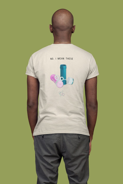 Bubbels of bellenblazen. Maak mensen aan het lachen door jeugdsentiment en herkenning. Eco-friendly biologisch katoen. Kleur: Natural Raw