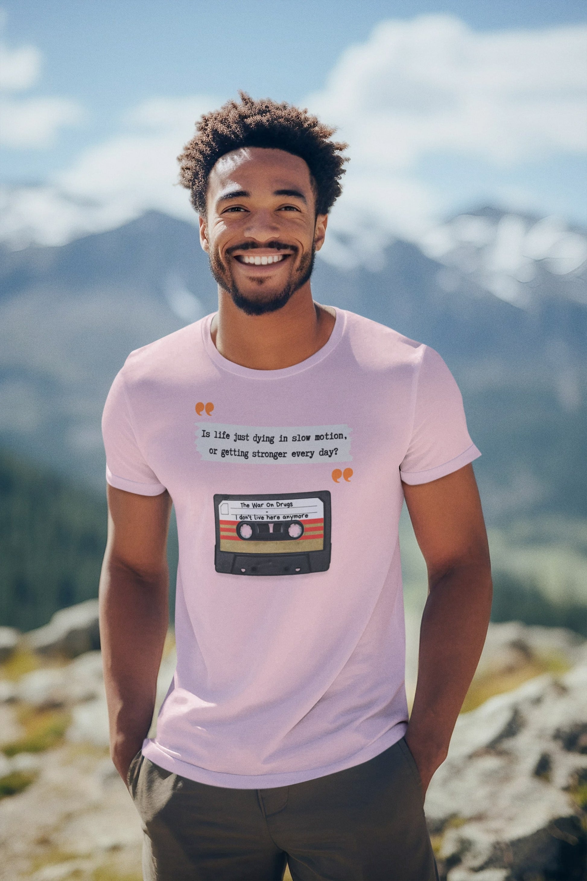 Zet je favoriete songtekst op je eigen shirt! 100% biologisch katoen - Kleur: Cotton Pink