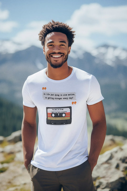 Zet je favoriete songtekst op je eigen shirt! 100% biologisch katoen - Kleur: White