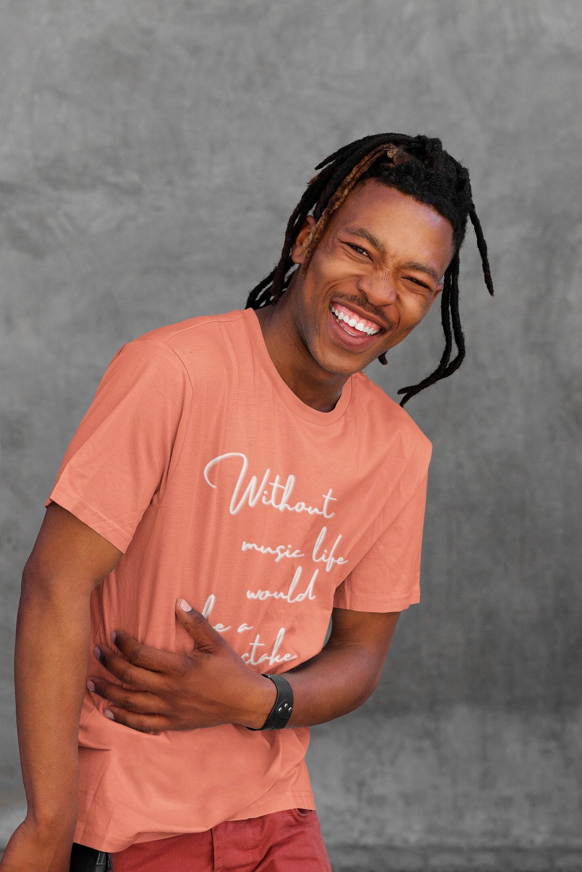 Without music life would be a mistake. Friedrich Nietzsche quote shirt, 100% biologisch katoen - Kleur: Fiesta