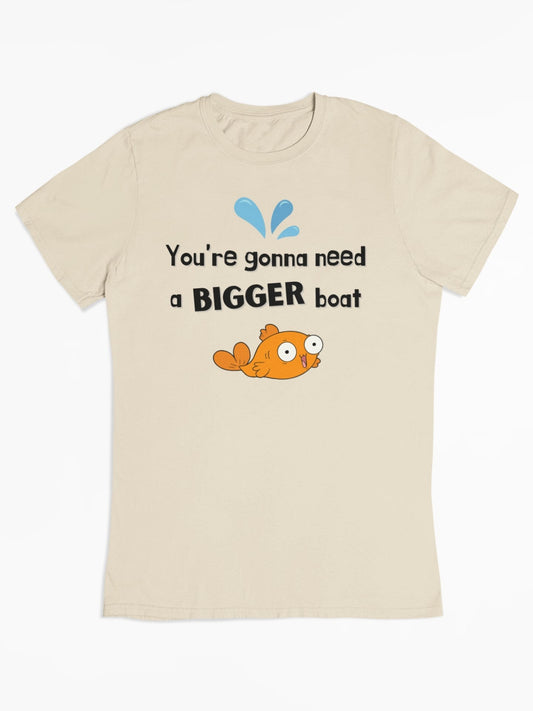 You're gonna need a bigger boat. Jaws film quote T-shirt. 100% biologisch katoen - Kleur: Natural Raw