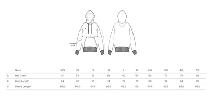 Bekijk in de maattabel welke maat hoodie het beste bij je past.