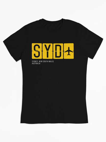 Bepaal zelf welke airport code je op je shirt zet. 100% biologisch katoen. Flay Lay - Kleur: Black