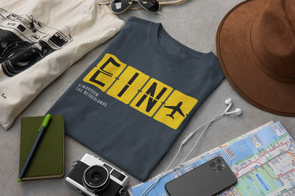 Bepaal zelf welke airport code je op je shirt zet. 100% biologisch katoen - Kleur: India Ink Grey