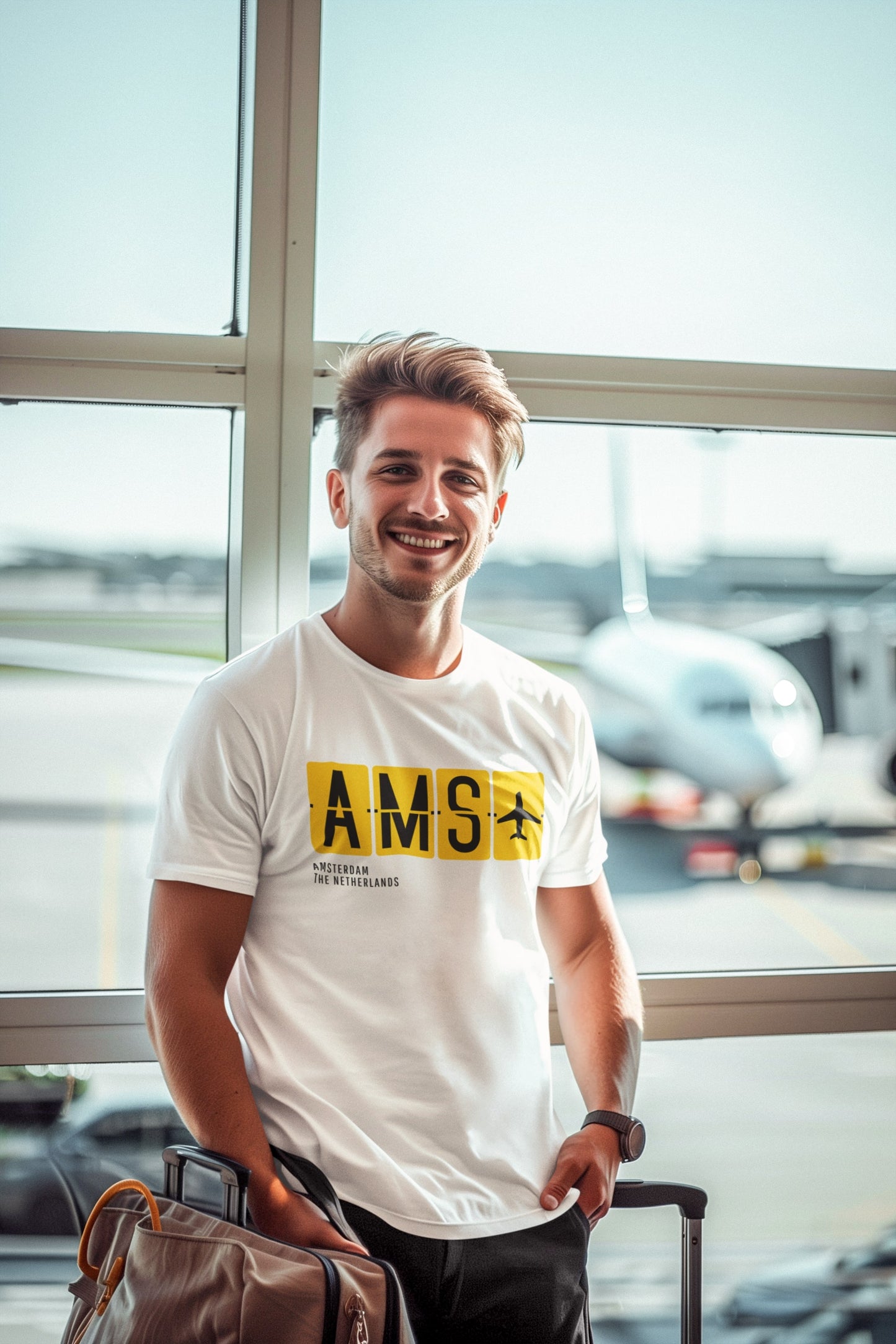Bepaal zelf welke airport code je op je shirt zet. 100% biologisch katoen - Kleur: White
