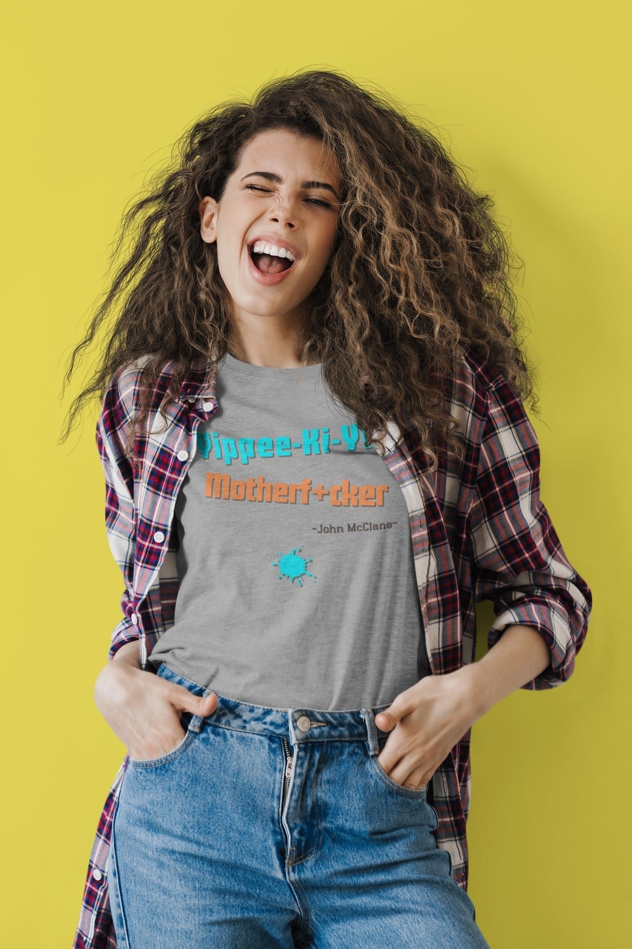 De beroemde quote uit de beruchte Die Hard films met Bruce Willis. Yippee Ki Yay Motherfucker - Kleur: Heather Grey